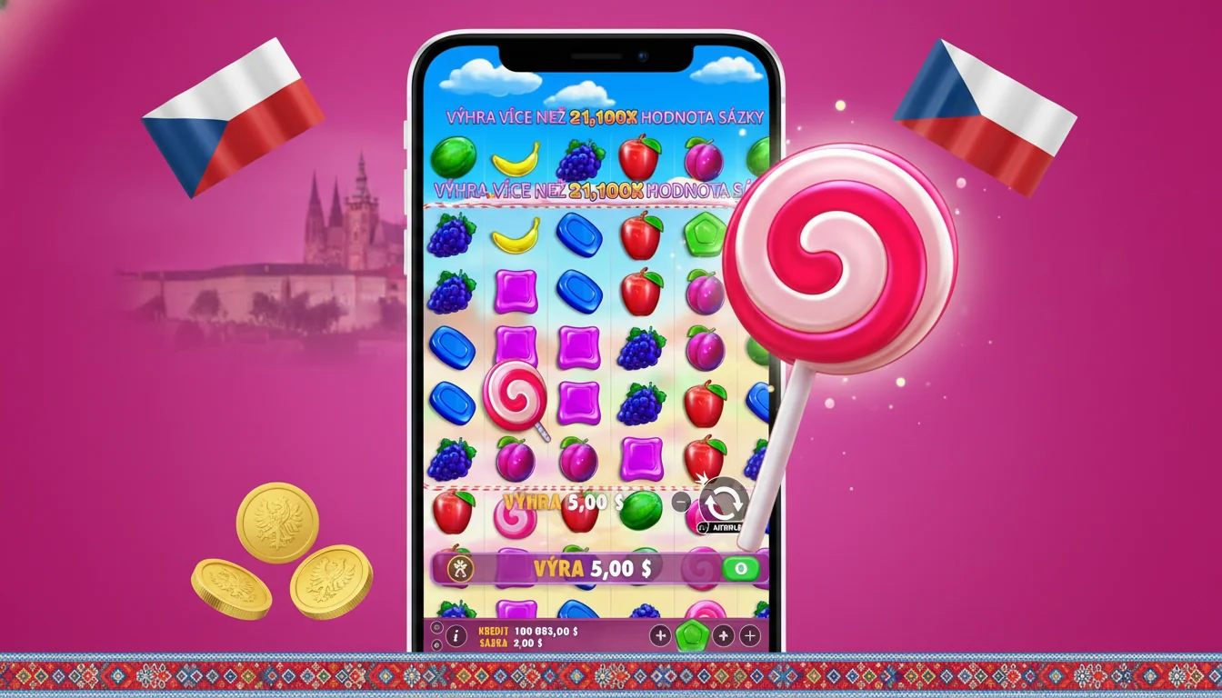 Mobile casino lobby on Android showing Sweet Bonanza tile alongside other Pragmatic Play slots